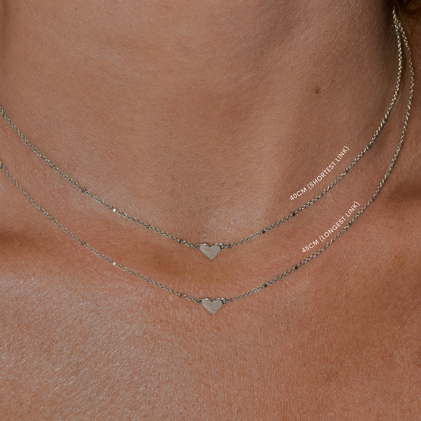 Heart Necklace In Solid 9k White Gold