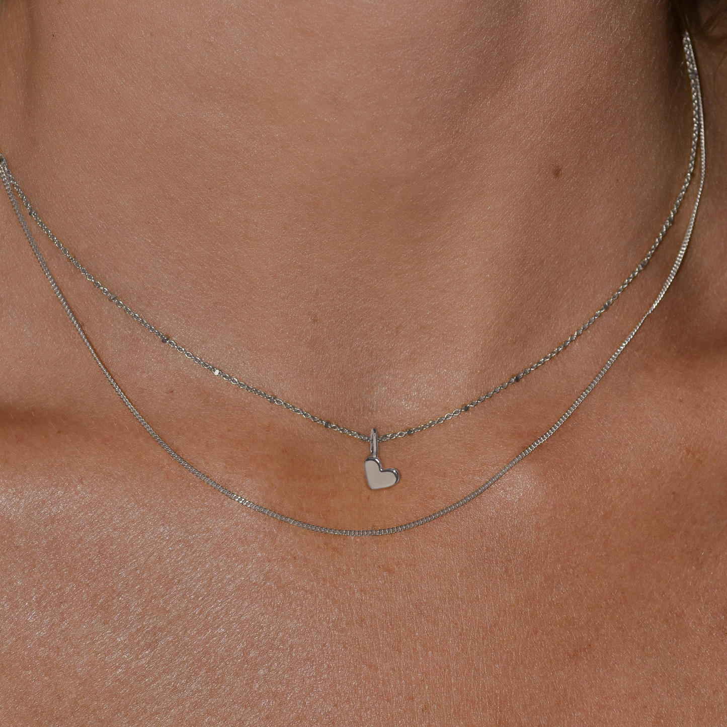 Heart Pendant in Solid 9k White Gold