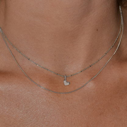 Heart Pendant in Solid 9k White Gold