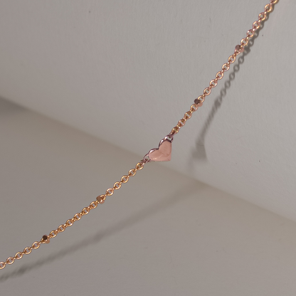 Heart Necklace In Solid 9k Rose Gold