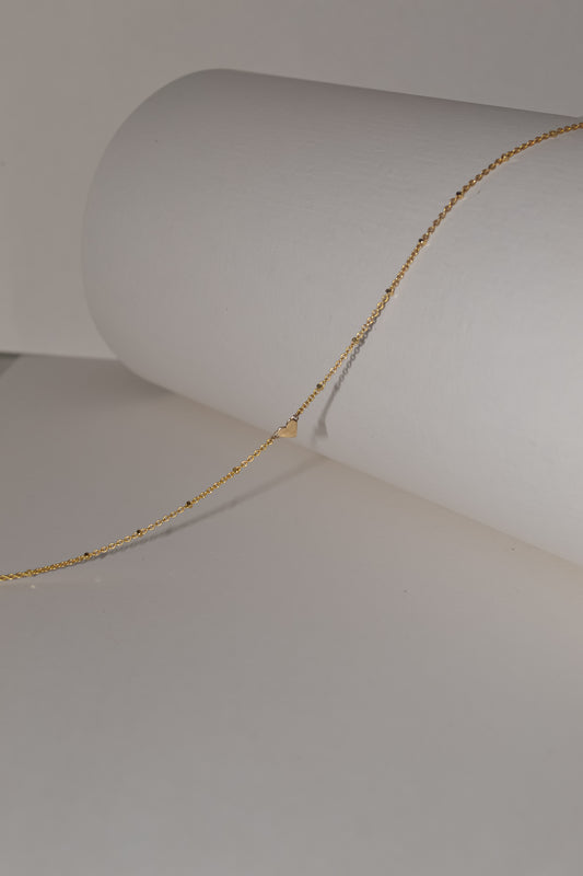Heart Necklace In Solid 9k Yellow Gold