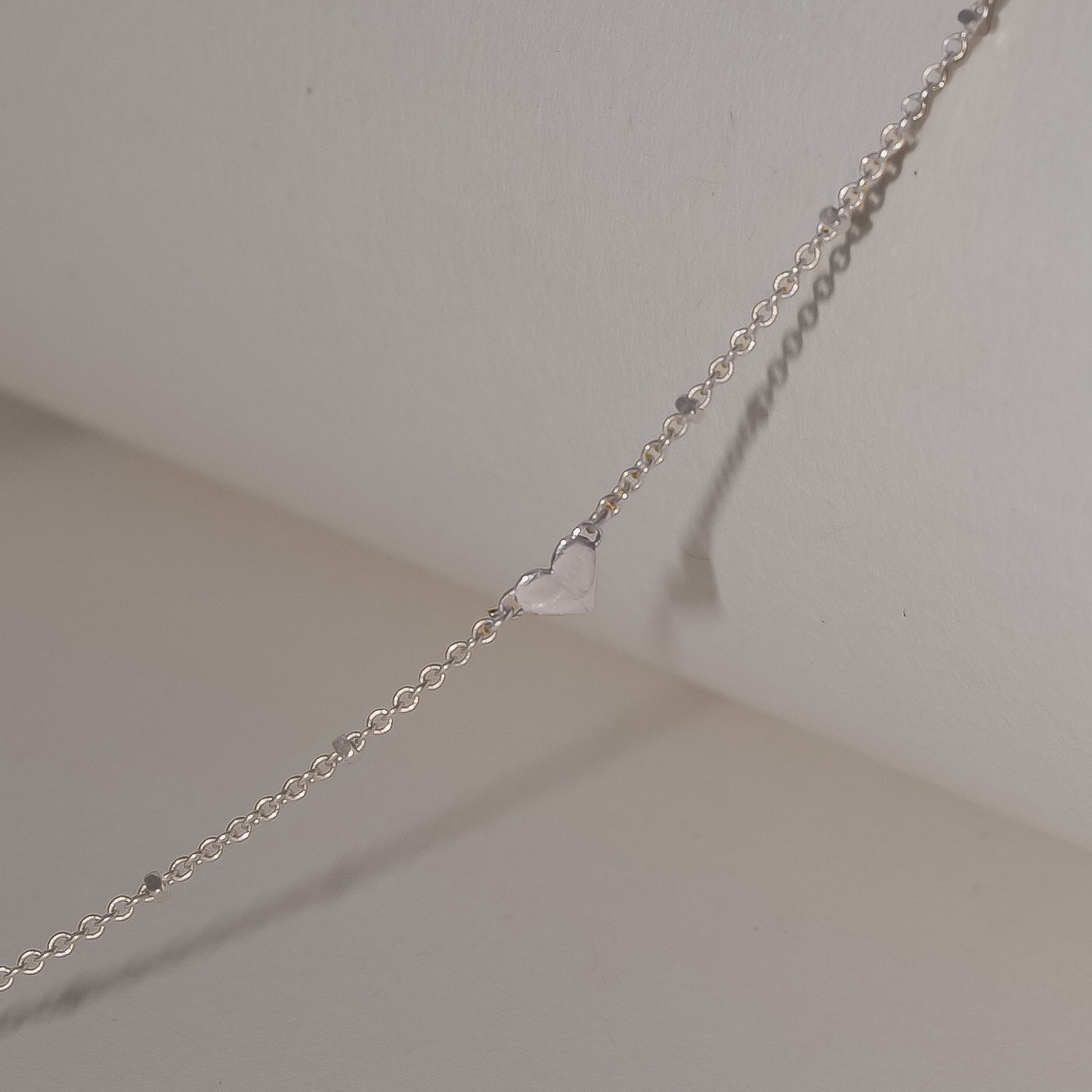 Heart Necklace In Solid 9k White Gold