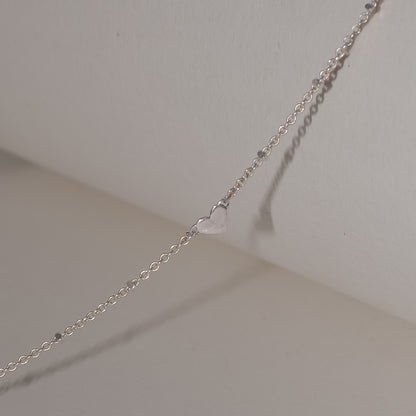Heart Necklace In Solid 9k White Gold