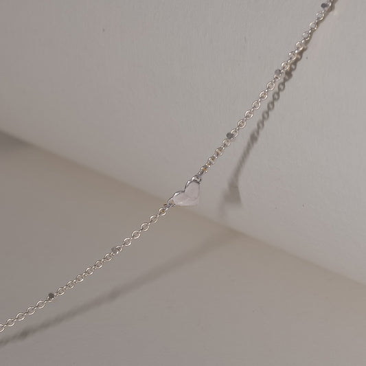 Heart Necklace In Solid 9k White Gold