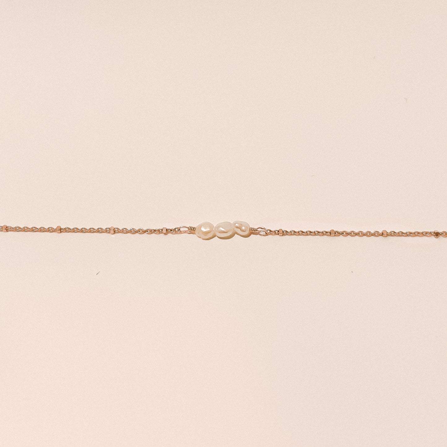 Jolie Solid 9k Gold Seed Pearl Necklace