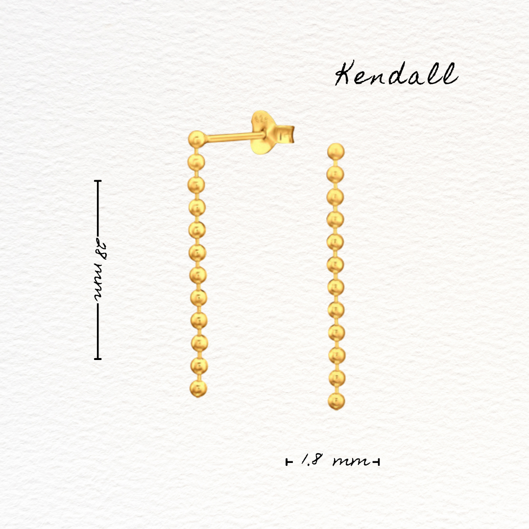 Kendall Gold Bead Chain Drop Earrings