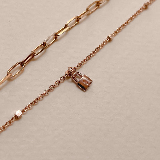 Lock Charm in Solid 9k Rose Gold