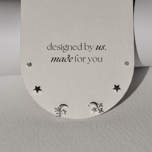 Curated Ear Stack: Lynx + North Star + Verve in Sterling Silver