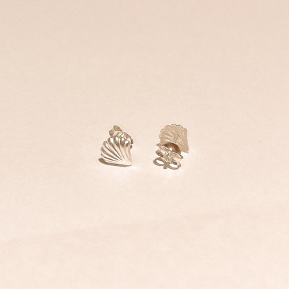 Malibu Silver Shell Studs