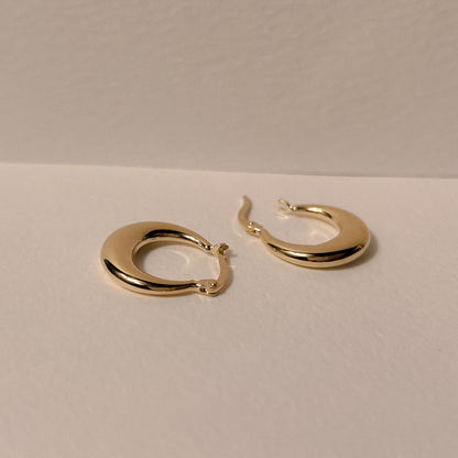 Solid 9k Gold Mini-Lahni Hoop Earrings