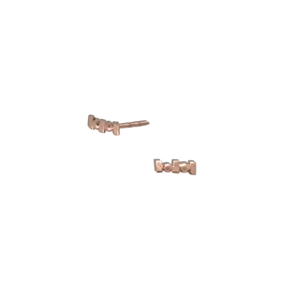 Dotted Bar Stud Earrings -  Morsecode Studs in 9k Solid Gold