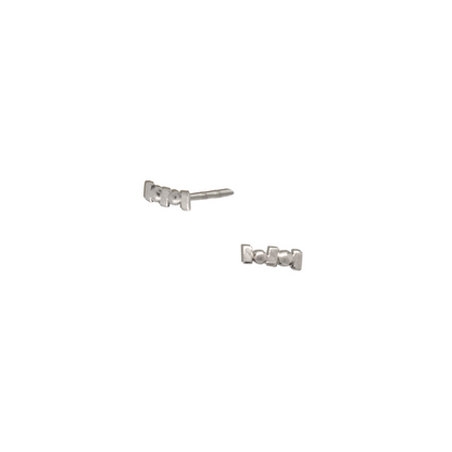 Dotted Bar Stud Earrings -  Morsecode Studs in 9k Solid Gold