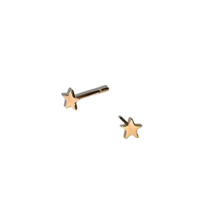 Tiny Star Studs -   North Star Studs in 9k Solid Gold