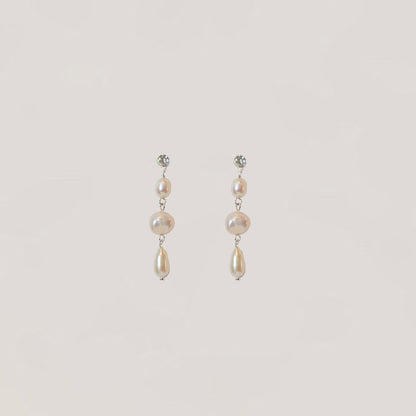 Penelope Pearl Drop Earrings in Sterling Silver