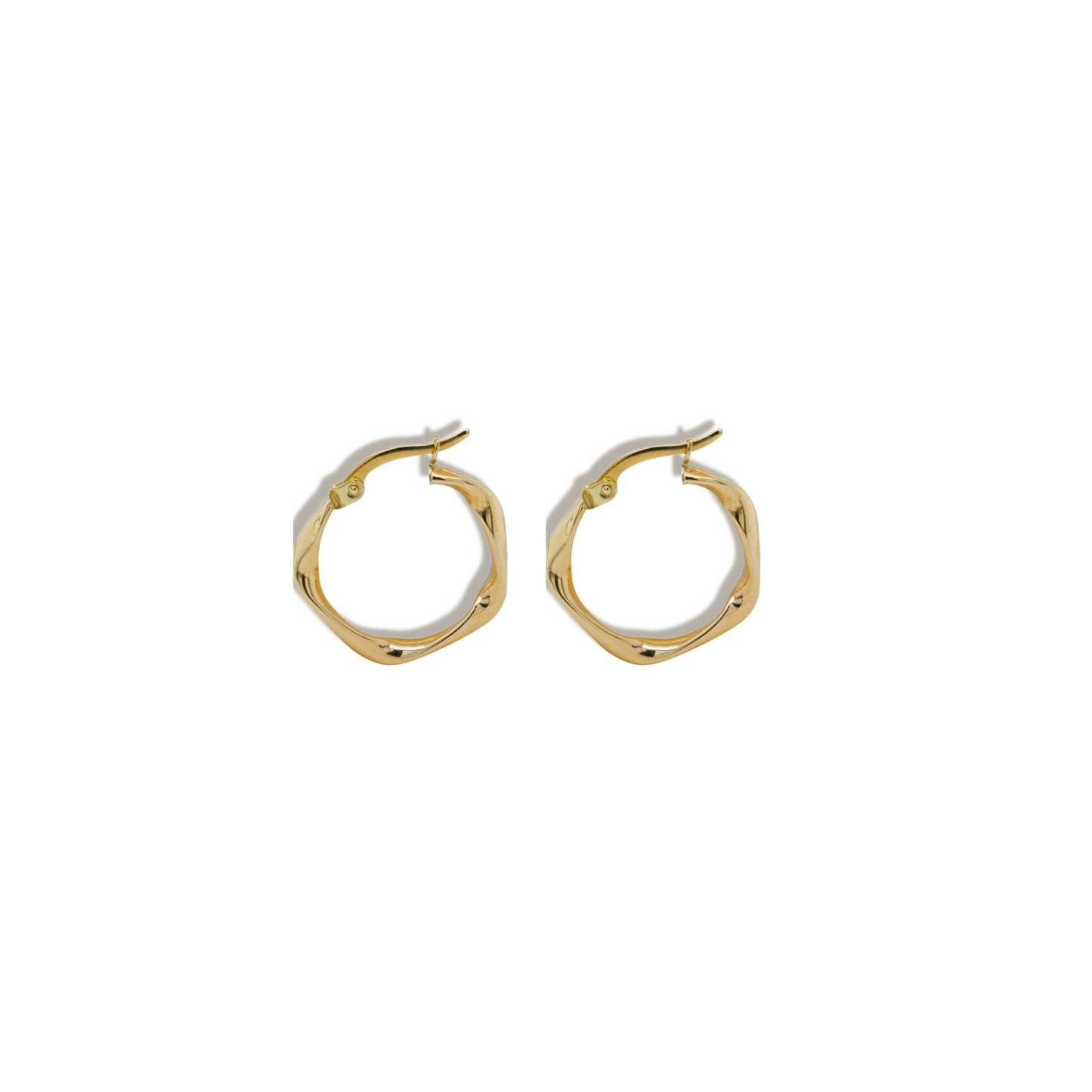 Solid 9k Gold Portray Hoop Earrings - Large