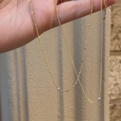 Single Accent Diamond Necklace In Solid 9k Yellow Gold