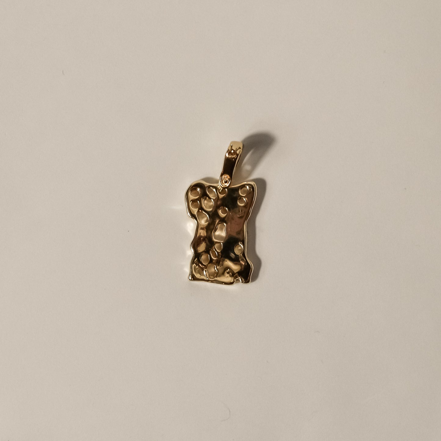 textured hammered pendant gold 