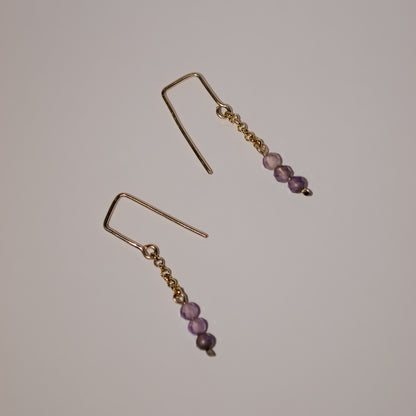 Dainty Gemstone Drop Earrings | Rhea Chain Earrings