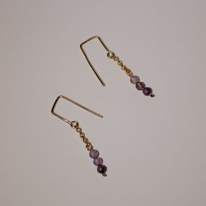 Dainty Gemstone Drop Earrings | Rhea Chain Earrings