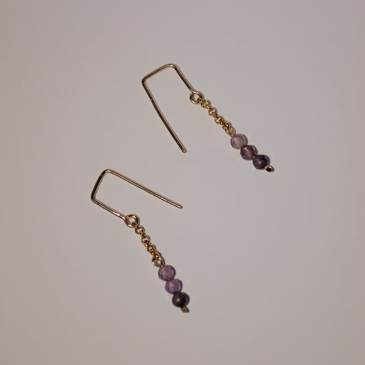 Dainty Gemstone Drop Earrings | Rhea Chain Earrings