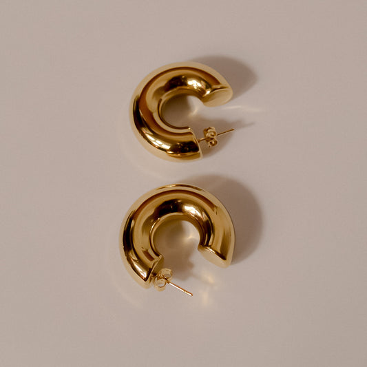 Sade collection, chunky gold earrings, statement, tarnish resistant