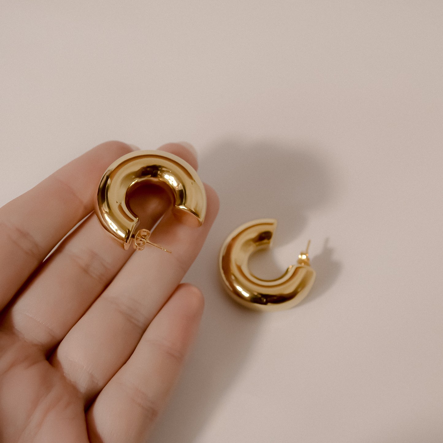 Sade collection, chunky gold statement piece earrings