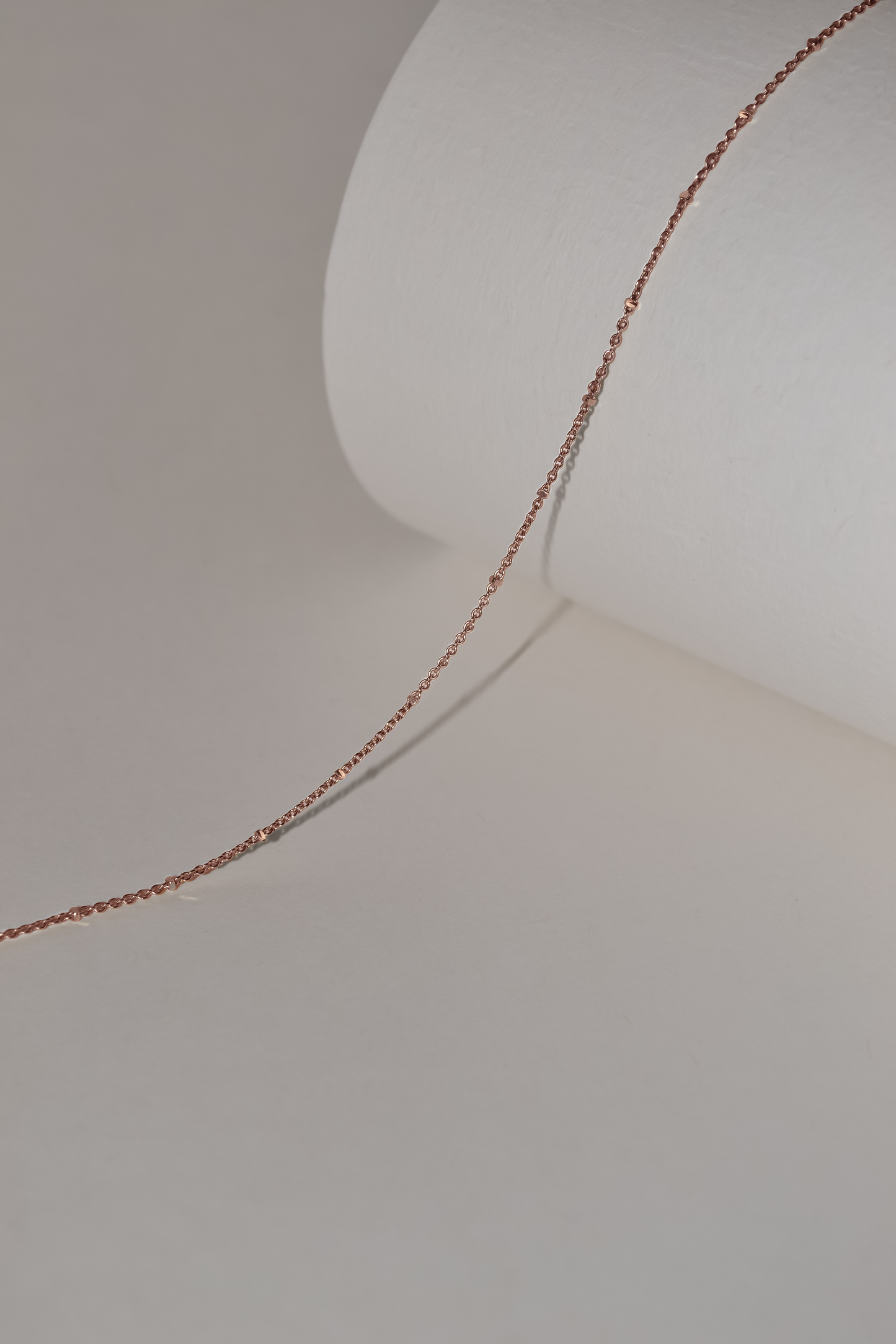 Satellite Chain Necklace in Solid 9k Rose Gold