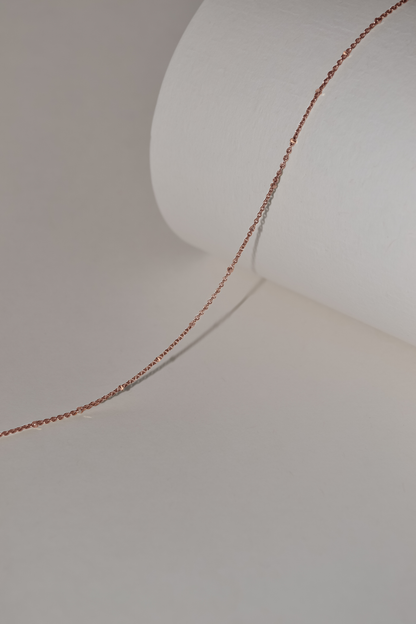Satellite Chain Necklace in Solid 9k Rose Gold