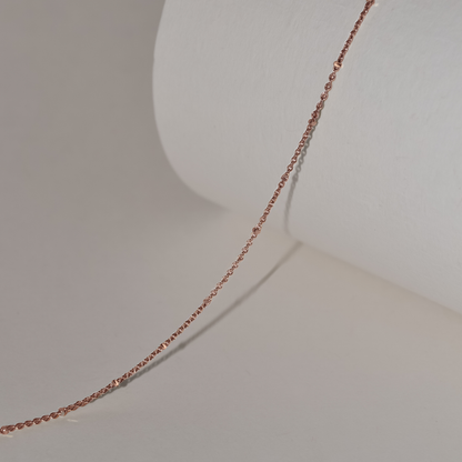 Satellite Chain Necklace in Solid 9k Rose Gold