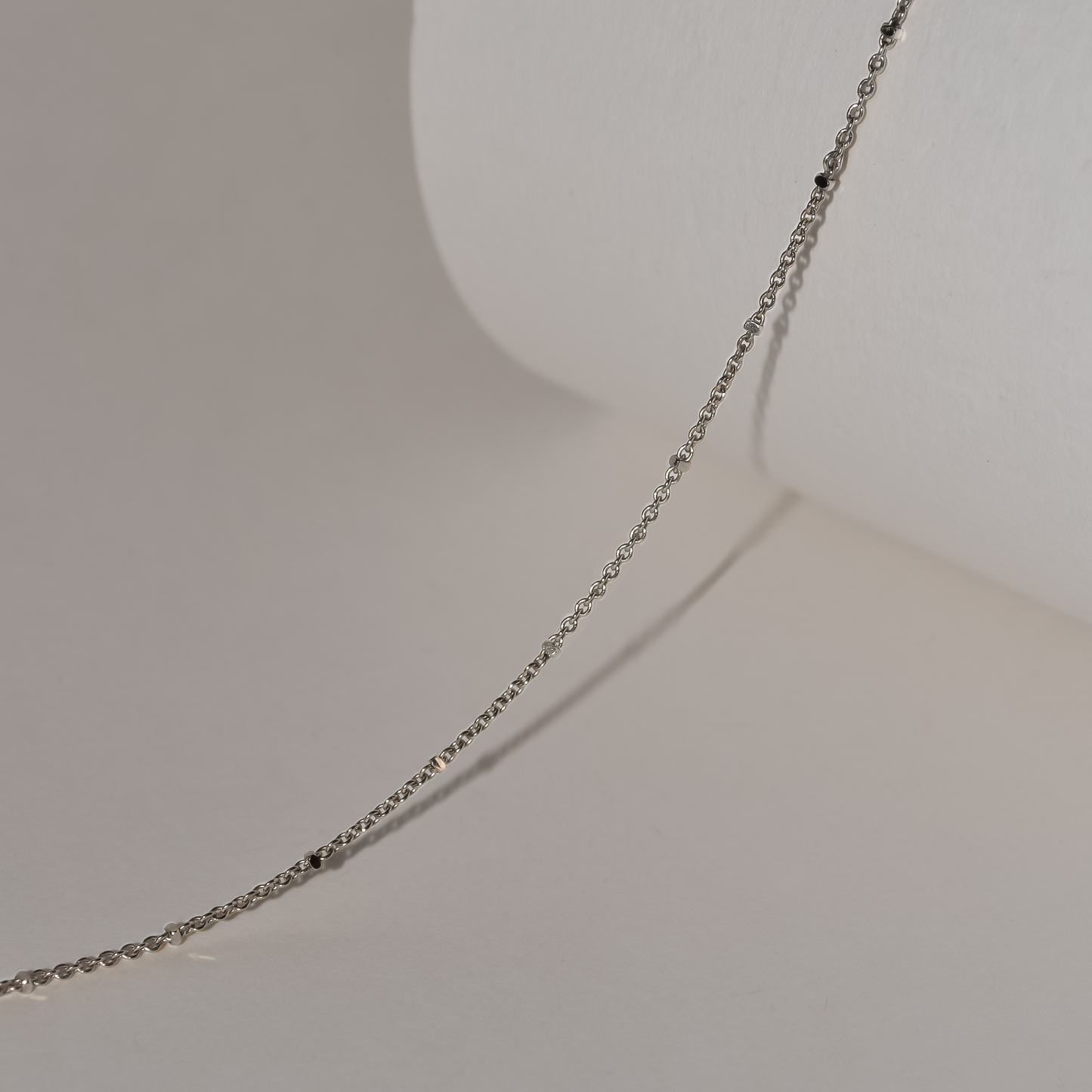 Satellite Chain Necklace in Solid 9k White Gold