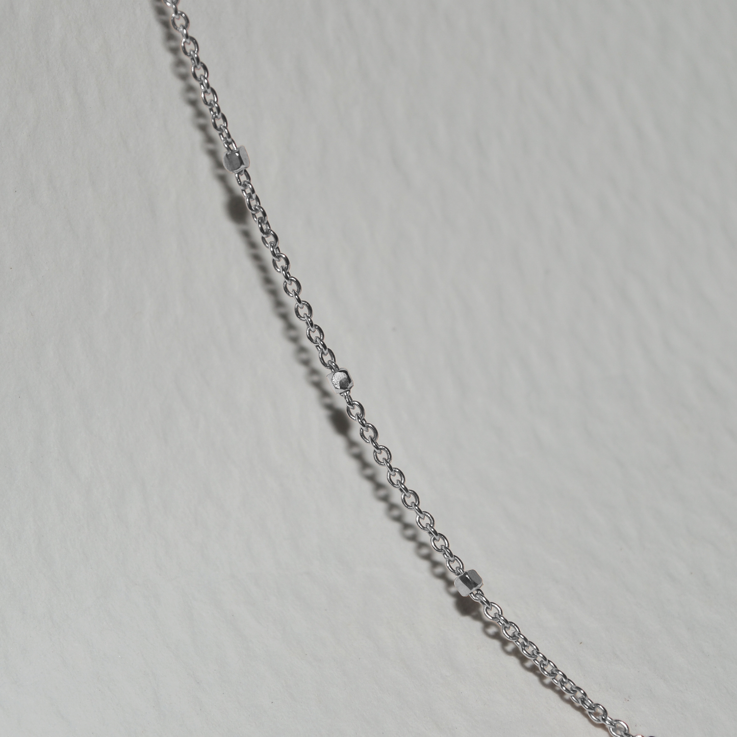 Satellite Chain Necklace in Solid 9k White Gold