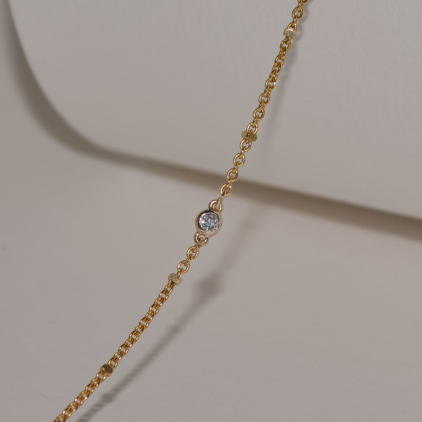 Single Accent Diamond Necklace In Solid 9k Yellow Gold