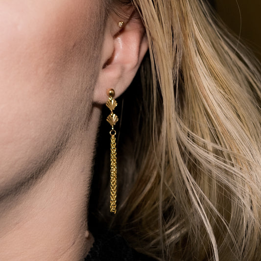 Shell Chain Drop Earrings