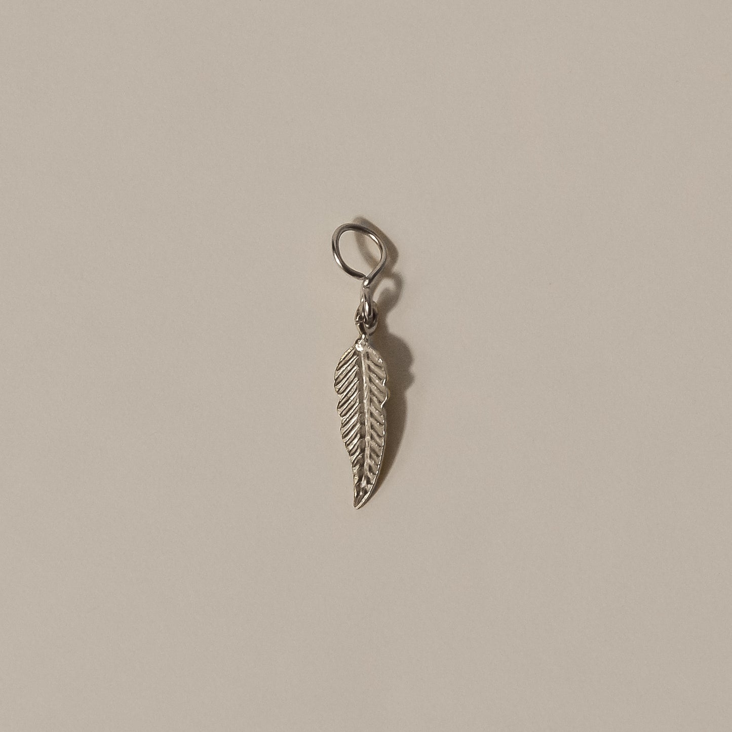 feather charm silver