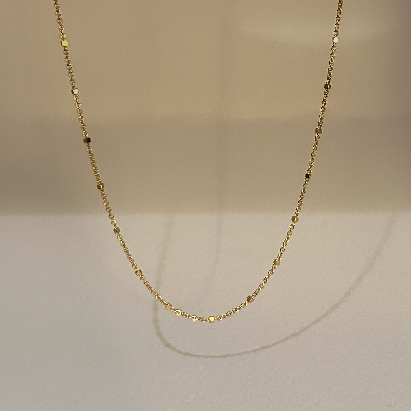 Satellite Chain Necklace in Solid 9k Yellow Gold