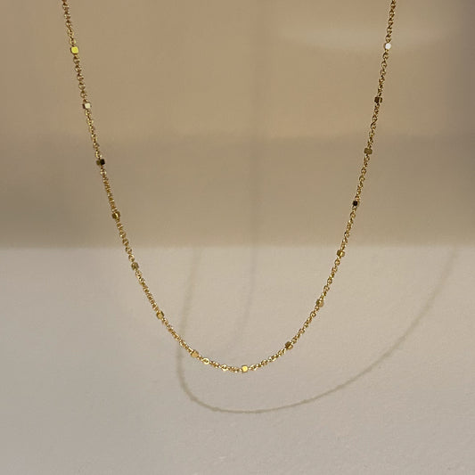 Satellite Chain Necklace in Solid 9k Yellow Gold