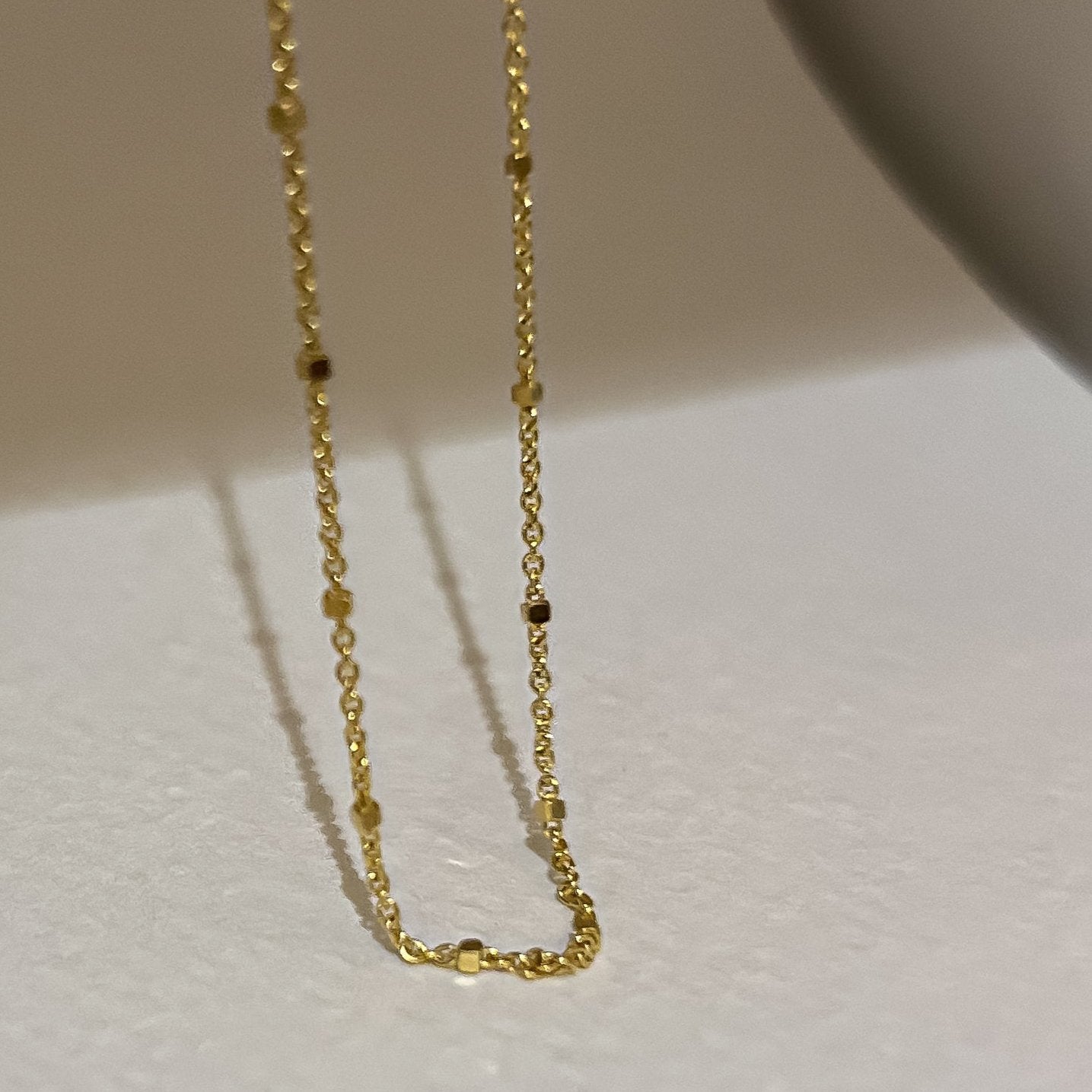 Satellite Chain Necklace in Solid 9k Yellow Gold