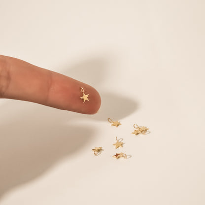 model holding star gold charm tiny 