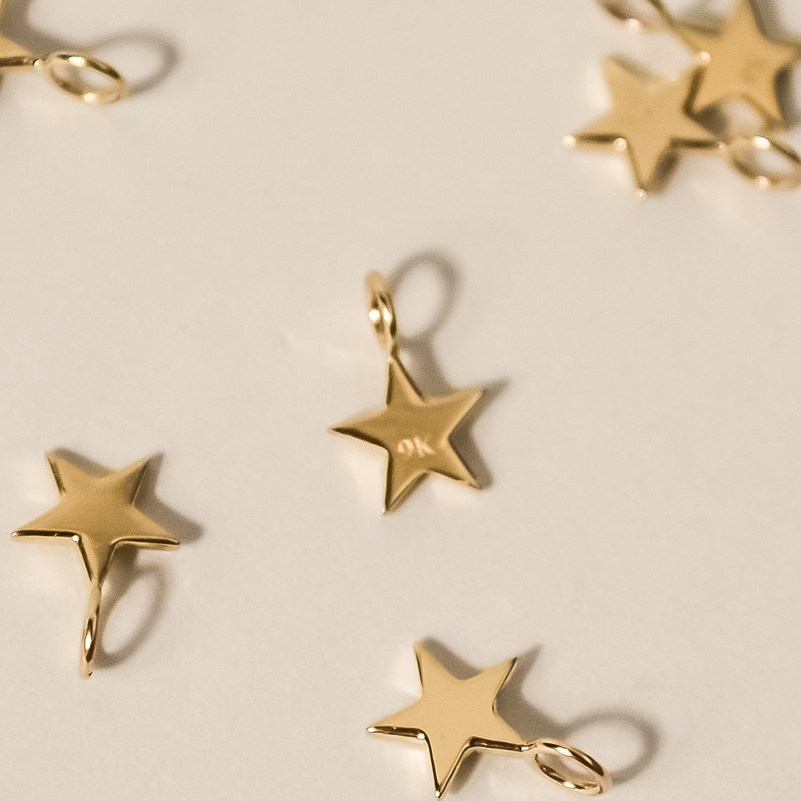 14K Gold Permanent Jewelry Tiny Charms Yellow Gold Star