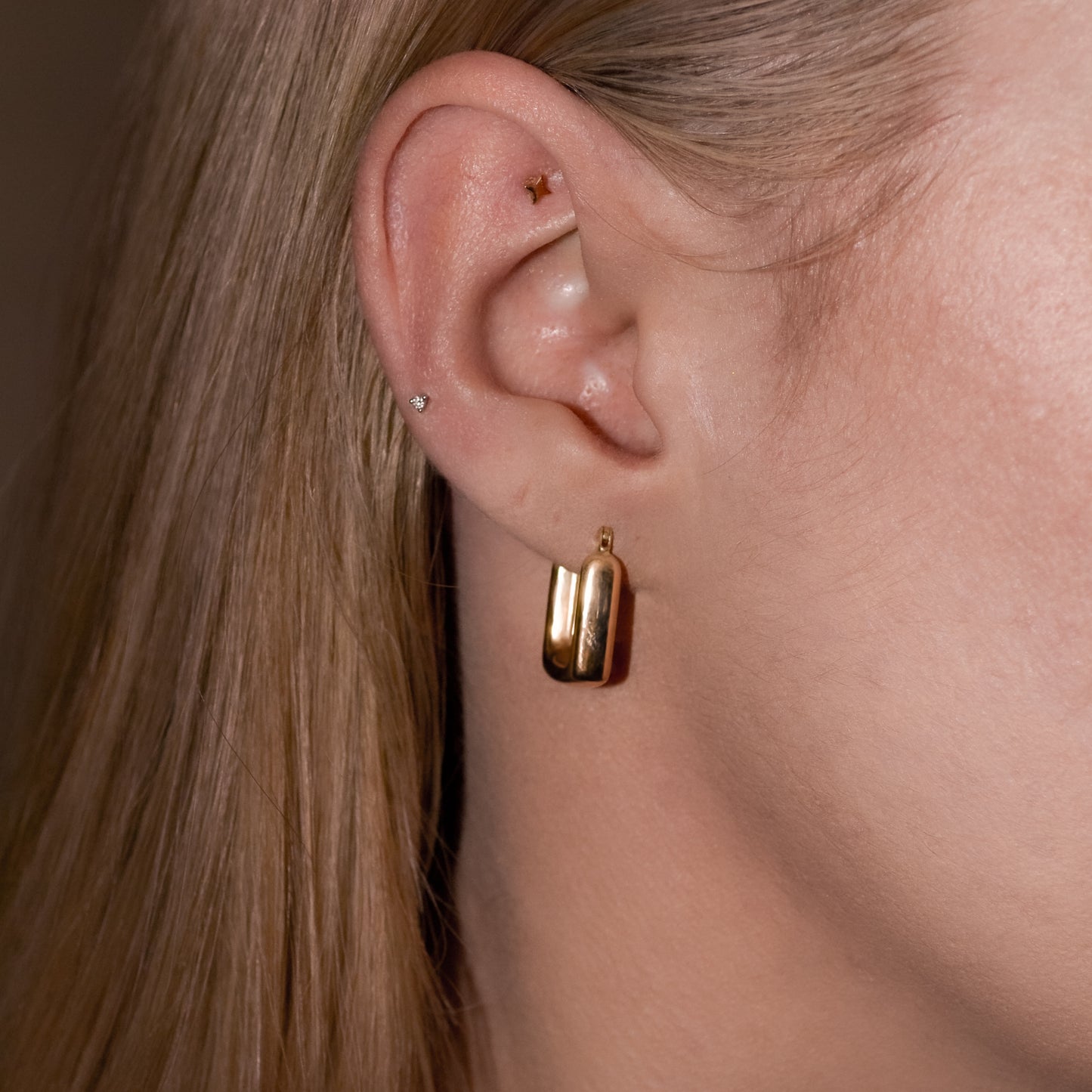 Teo 9k Solid Yellow Gold Hoops