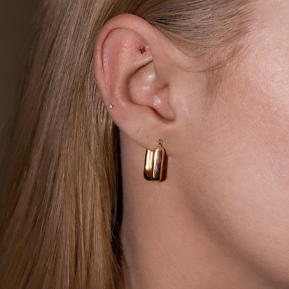 Teo 9k Solid Yellow Gold Hoops