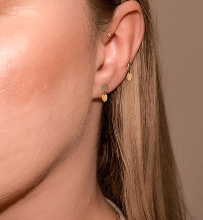 Petal Leaf Droplet Stud Earrings -  Vale Studs in 9k Solid Gold