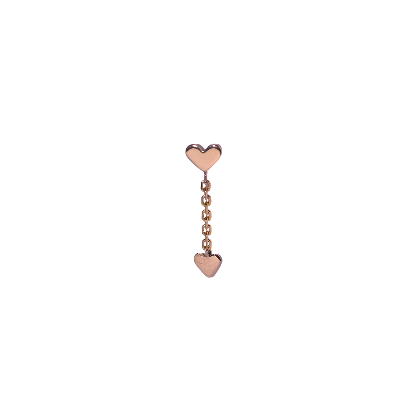 Valentine Double Heart Drop Stud in 9k Solid Gold