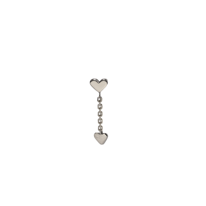 Valentine Double Heart Drop Stud in 9k Solid Gold