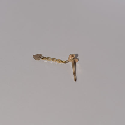 Valentine Double Heart Drop Stud in 9k Solid Gold