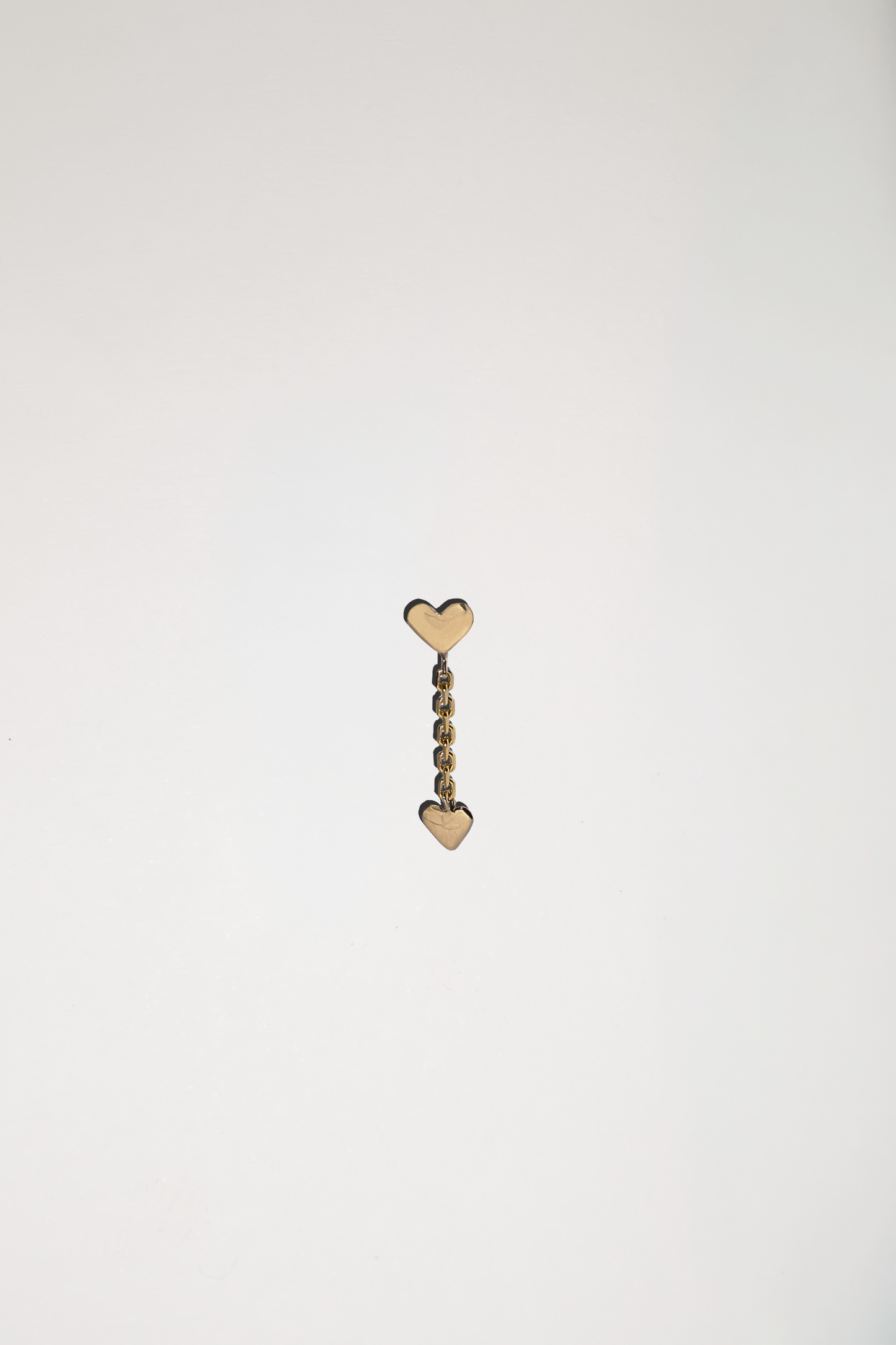 Valentine Double Heart Drop Stud in 9k Solid Gold