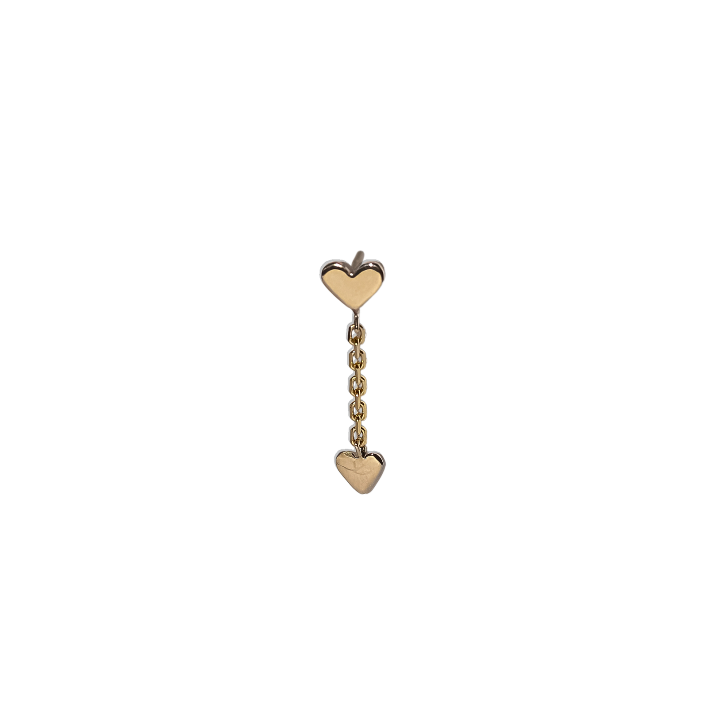 Valentine Double Heart Drop Stud in 9k Solid Gold
