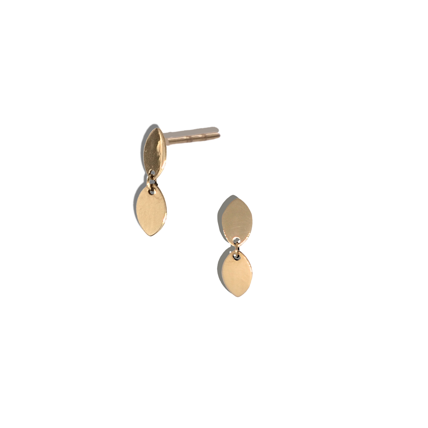 Petal Leaf Droplet Stud Earrings -  Vale Studs in 9k Solid Gold