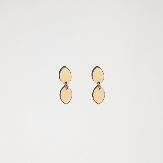 Petal Leaf Droplet Stud Earrings -  Vale Studs in 9k Solid Gold