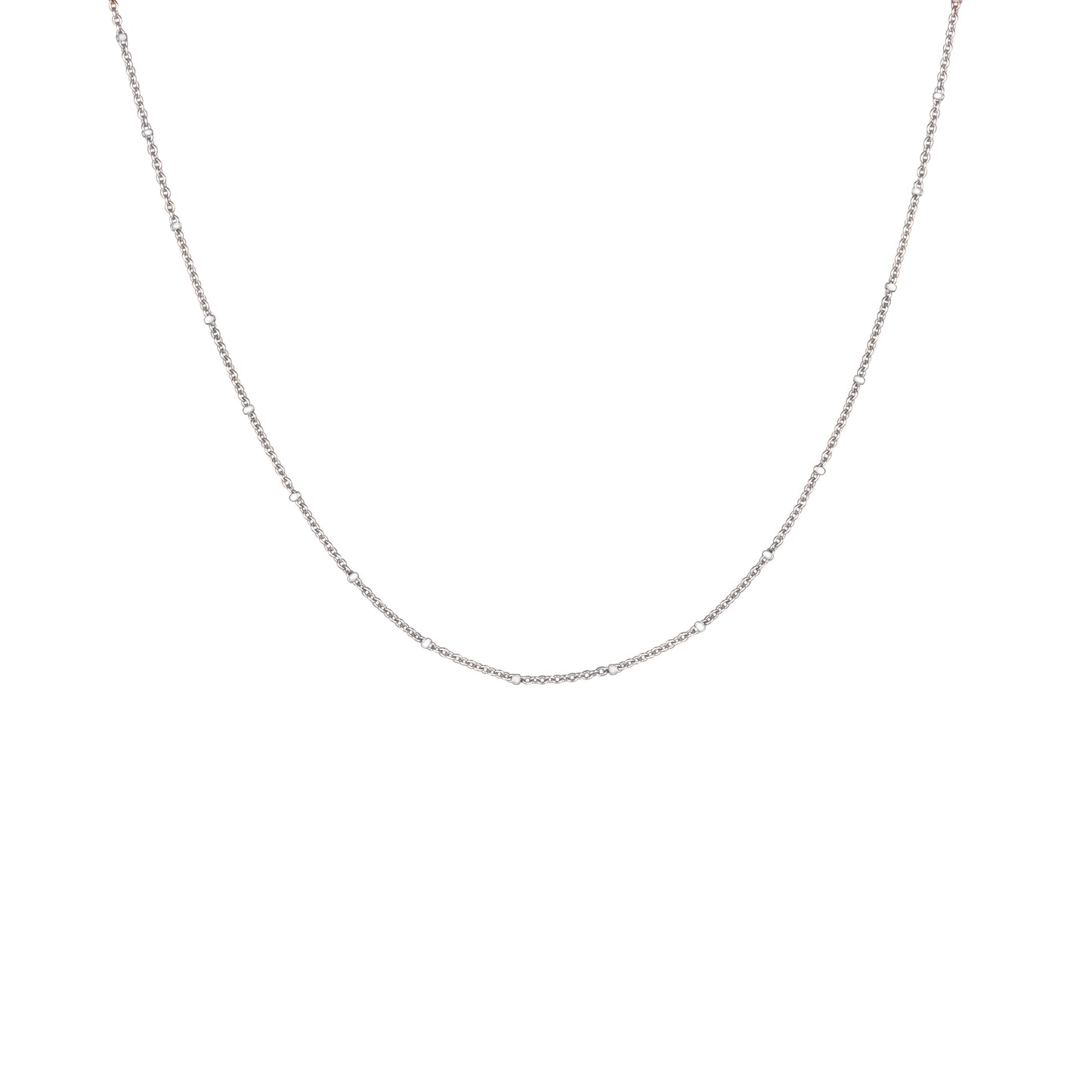 Satellite Chain Necklace in Solid 9k White Gold